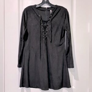 RAGA X Revolve Black Desert Storm Faux Suede Mini Dress Size Medium New